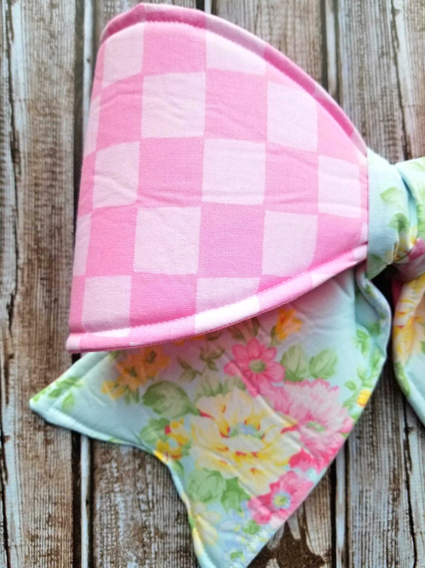 Checkered Spring Wired Fabric Bow