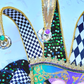 Full Face Mardi Gras Mask Wreath Attachment