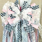 Pink Check Rag Bow
