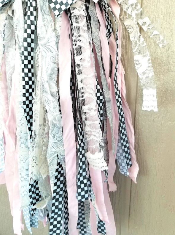 Pink Check Rag Bow