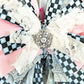 Pink Check Rag Bow