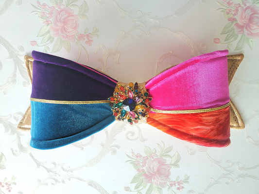 Jewel Tone Velvet Wired Fabric Bow