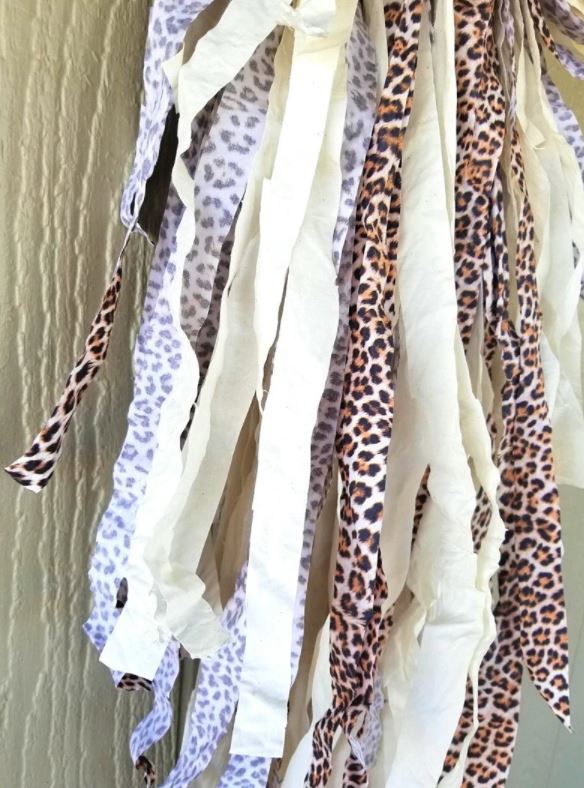 Cream Leopard Print Rag Bow