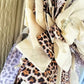 Cream Leopard Print Rag Bow