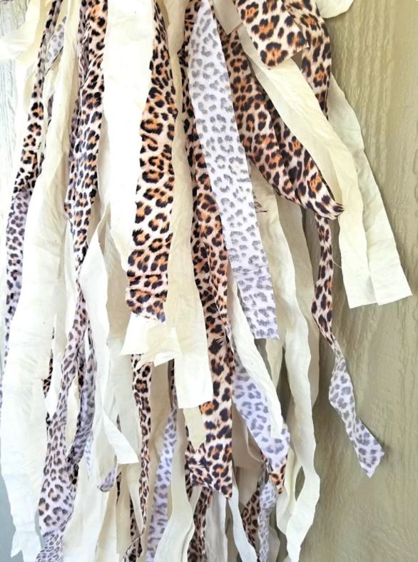 Cream Leopard Print Rag Bow