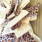 Cream Leopard Print Rag Bow