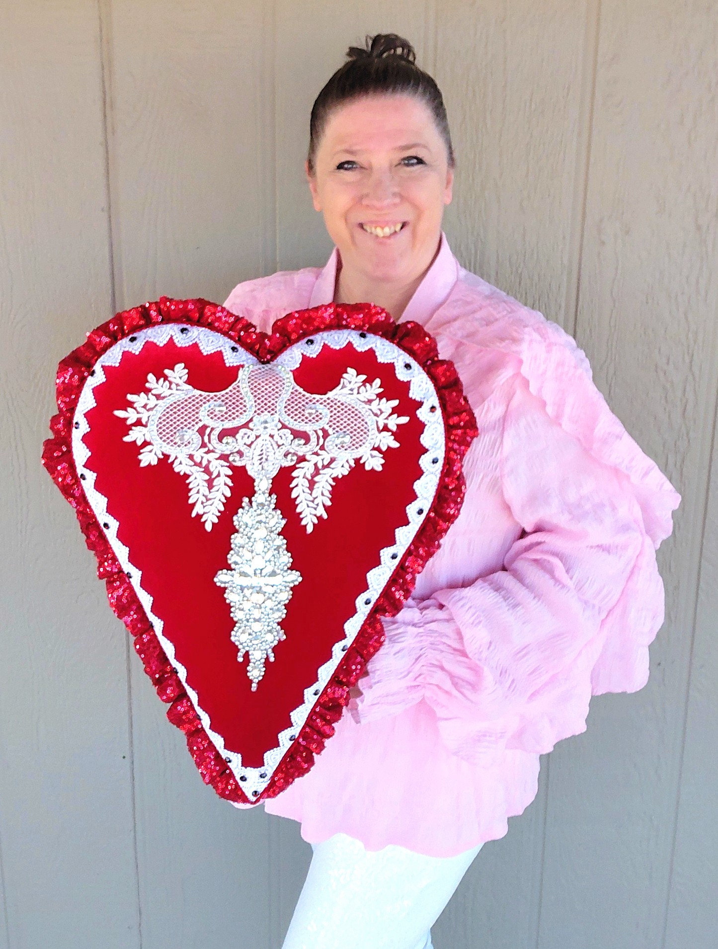Handmade Valentine Heart Wreath Attachment