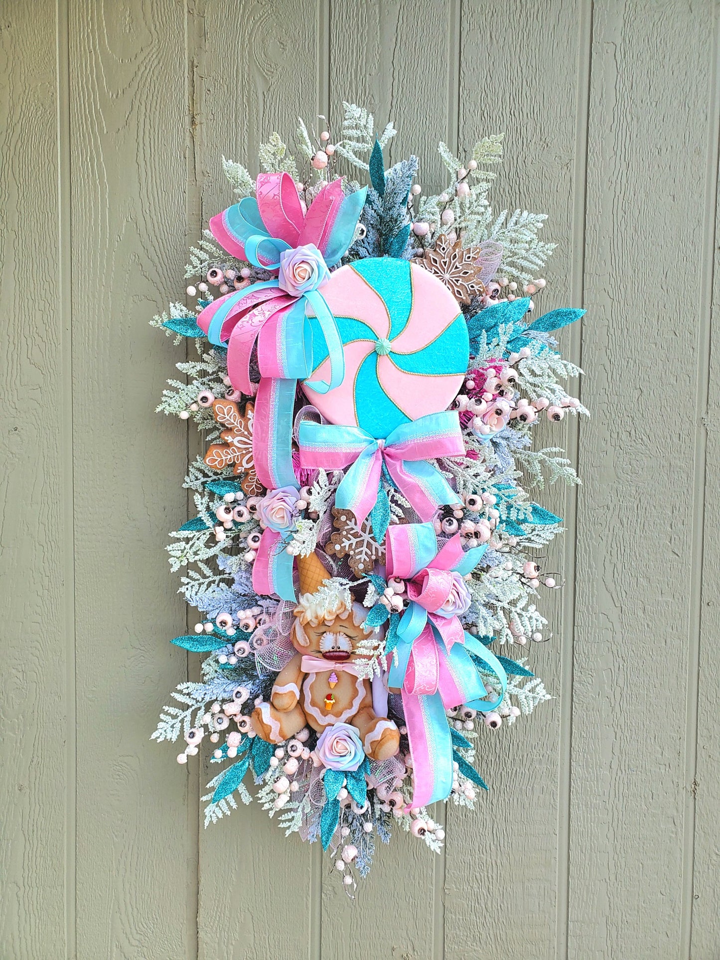 Pastel Sweets Lollipop Christmas Wreath