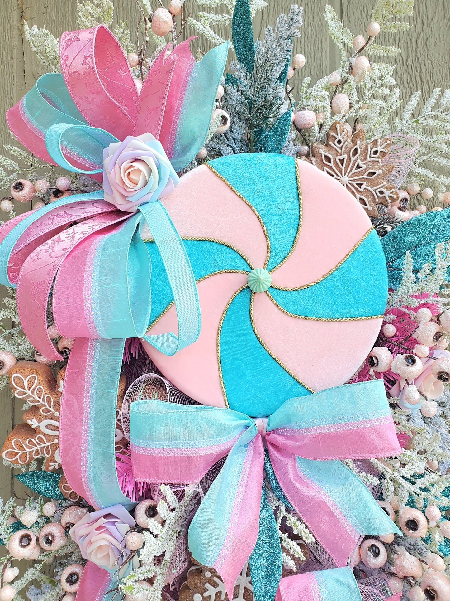 Pastel Sweets Lollipop Christmas Wreath