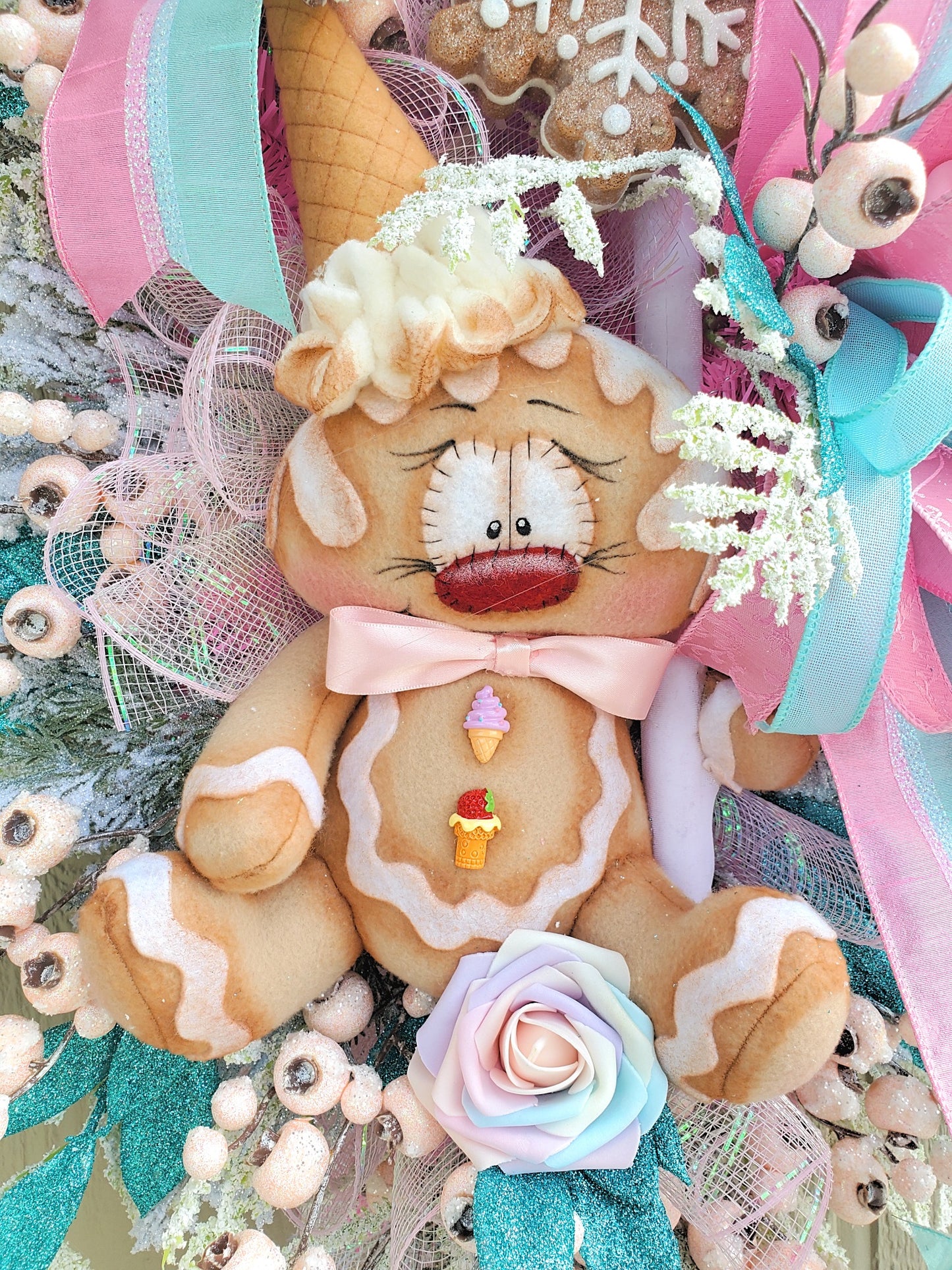 Pastel Sweets Lollipop Christmas Wreath
