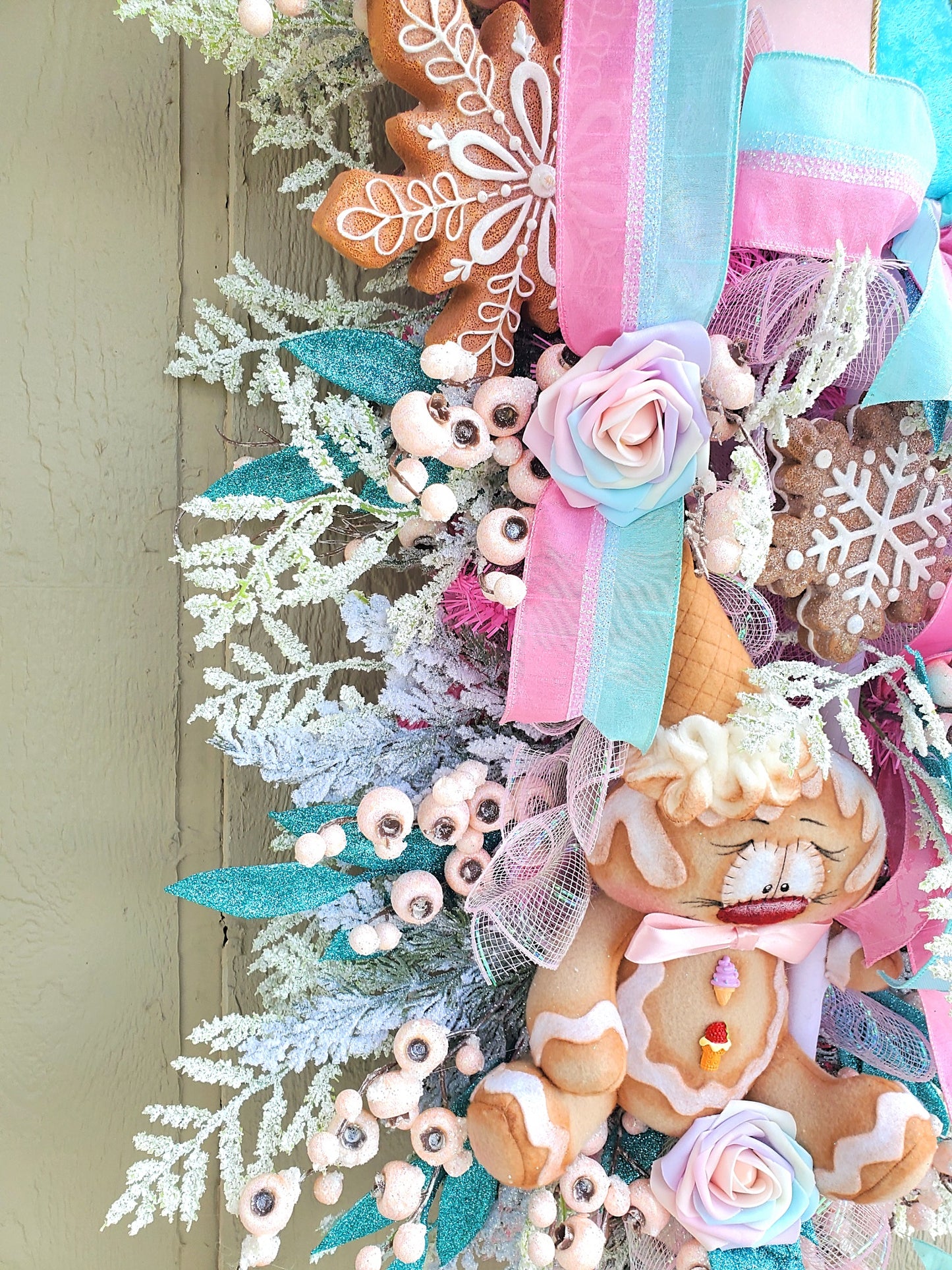 Pastel Sweets Lollipop Christmas Wreath