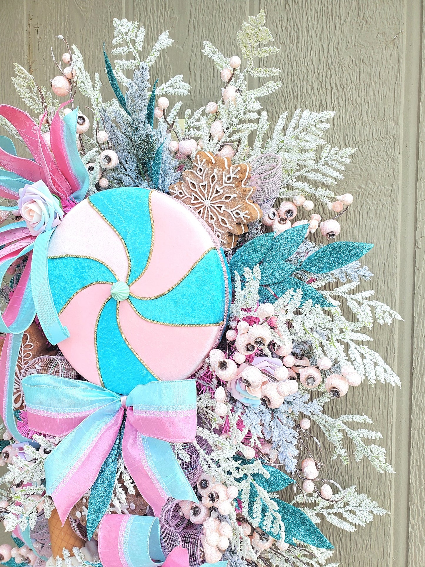 Pastel Sweets Lollipop Christmas Wreath