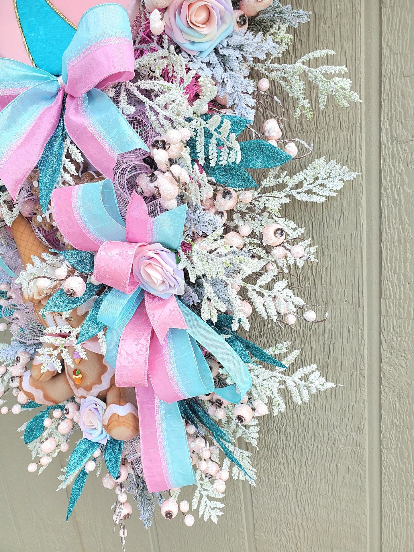 Pastel Sweets Lollipop Christmas Wreath