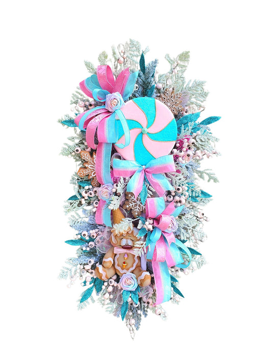 Pastel Sweets Lollipop Christmas Wreath
