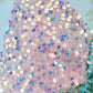 Pink Mint Sequin Wired Fabric Bow