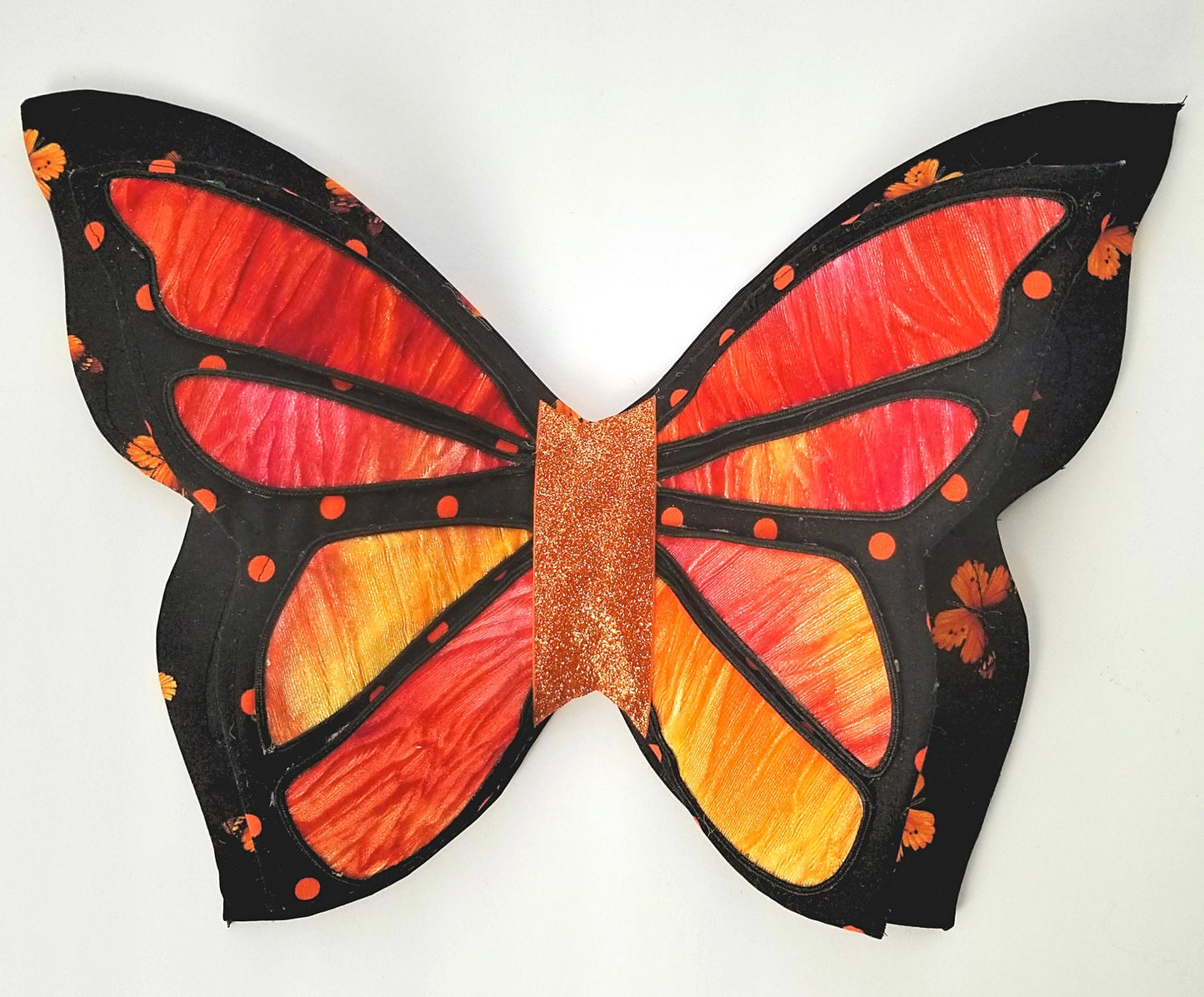 Black Orange Monarch 3D Wired Butterfly Wreath Attachment