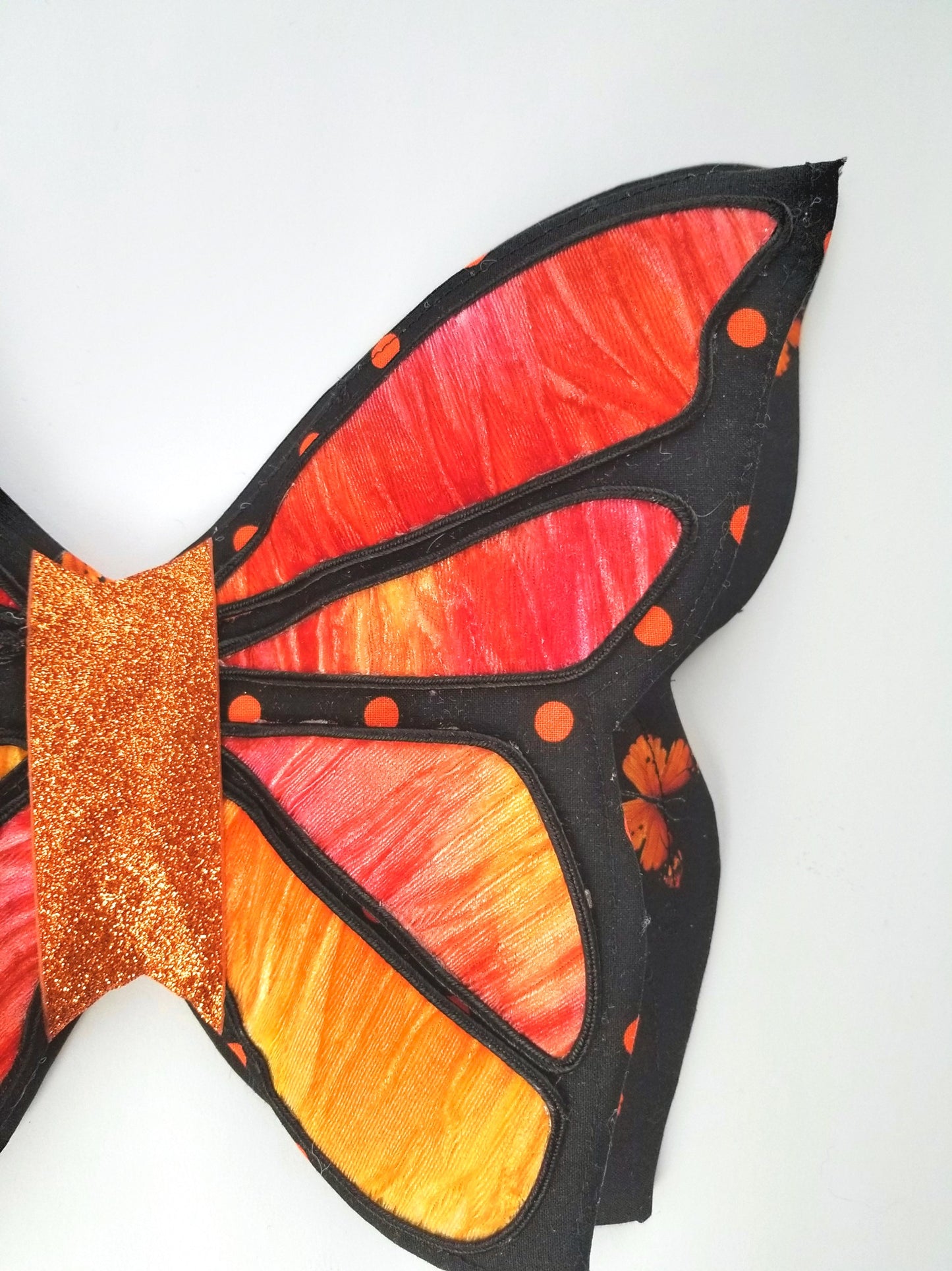 Black Orange Monarch 3D Wired Butterfly Wreath Attachment