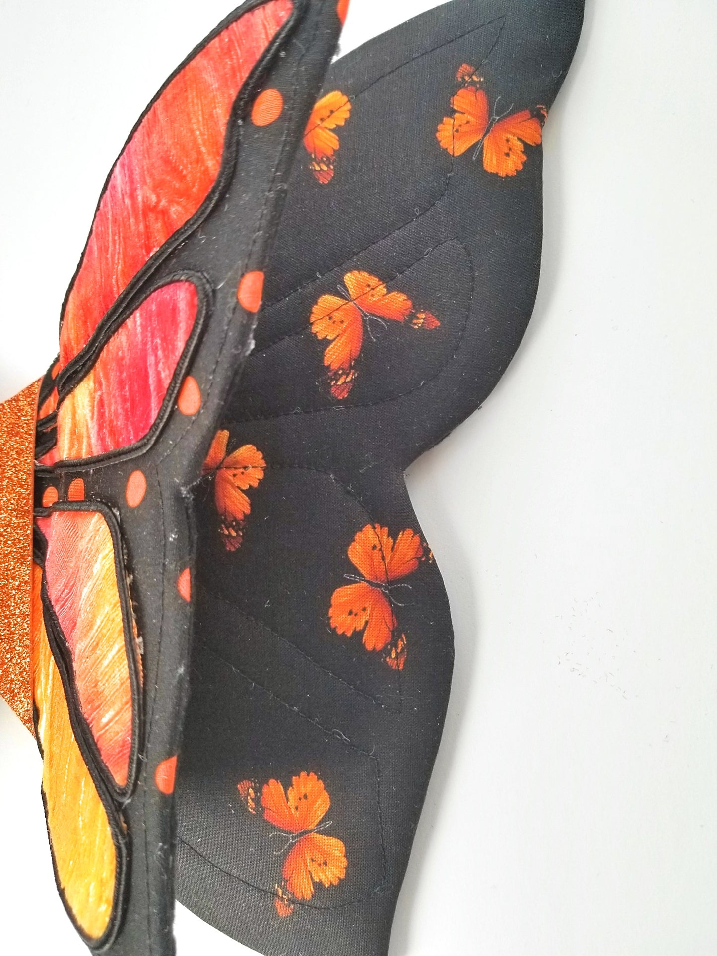 Black Orange Monarch 3D Wired Butterfly Wreath Attachment