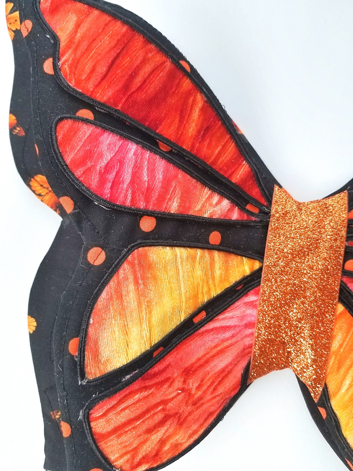Black Orange Monarch 3D Wired Butterfly Wreath Attachment