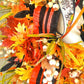 Celestial Moon Cat Floral Halloween Wreath