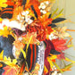 Celestial Moon Cat Floral Halloween Wreath