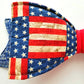 Patriotic Flag Wired Fabric Bow