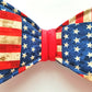 Patriotic Flag Wired Fabric Bow