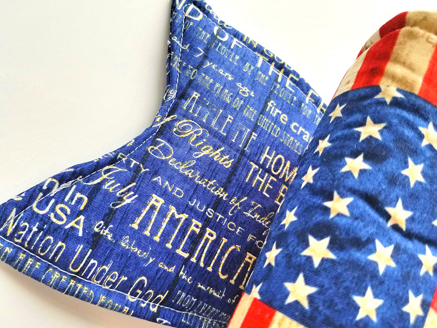 Patriotic Flag Wired Fabric Bow