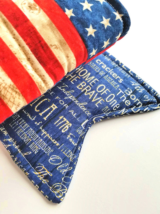 Patriotic Flag Wired Fabric Bow