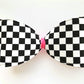 Pink Checkered Wired Fabric Bow