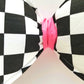 Pink Checkered Wired Fabric Bow