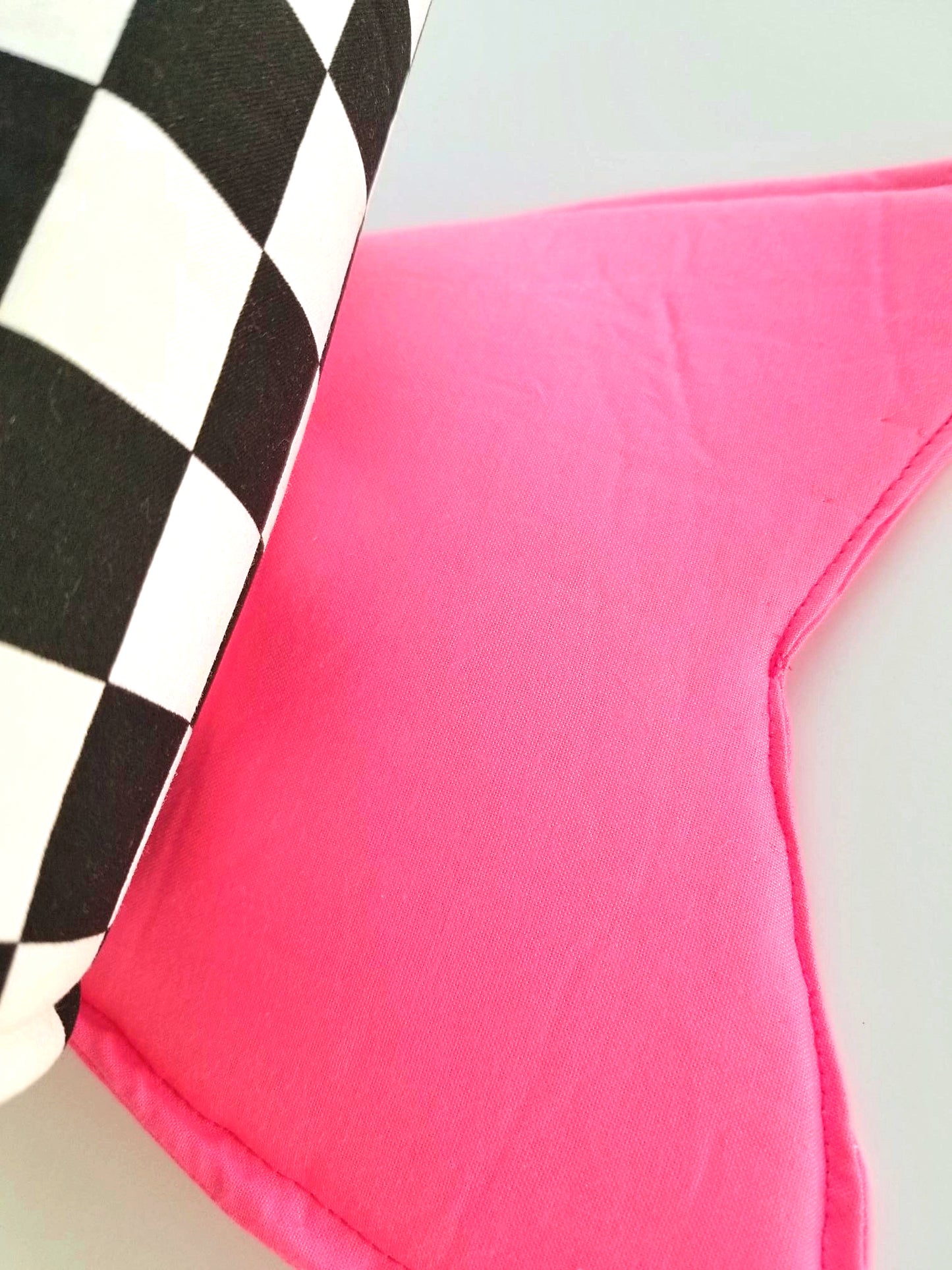 Pink Checkered Wired Fabric Bow