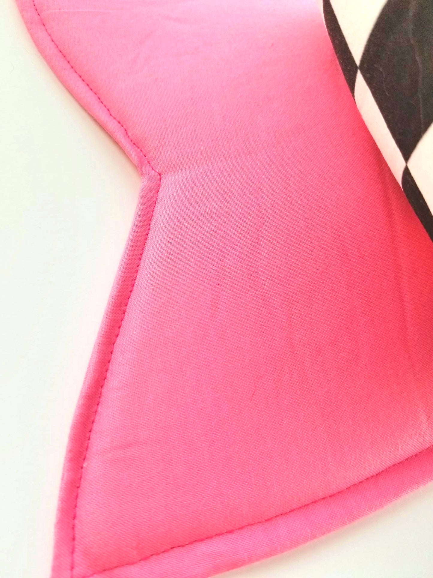 Pink Checkered Wired Fabric Bow