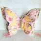 Pink Yellow Wired Spring 3D Butterfly Wreath Attachment