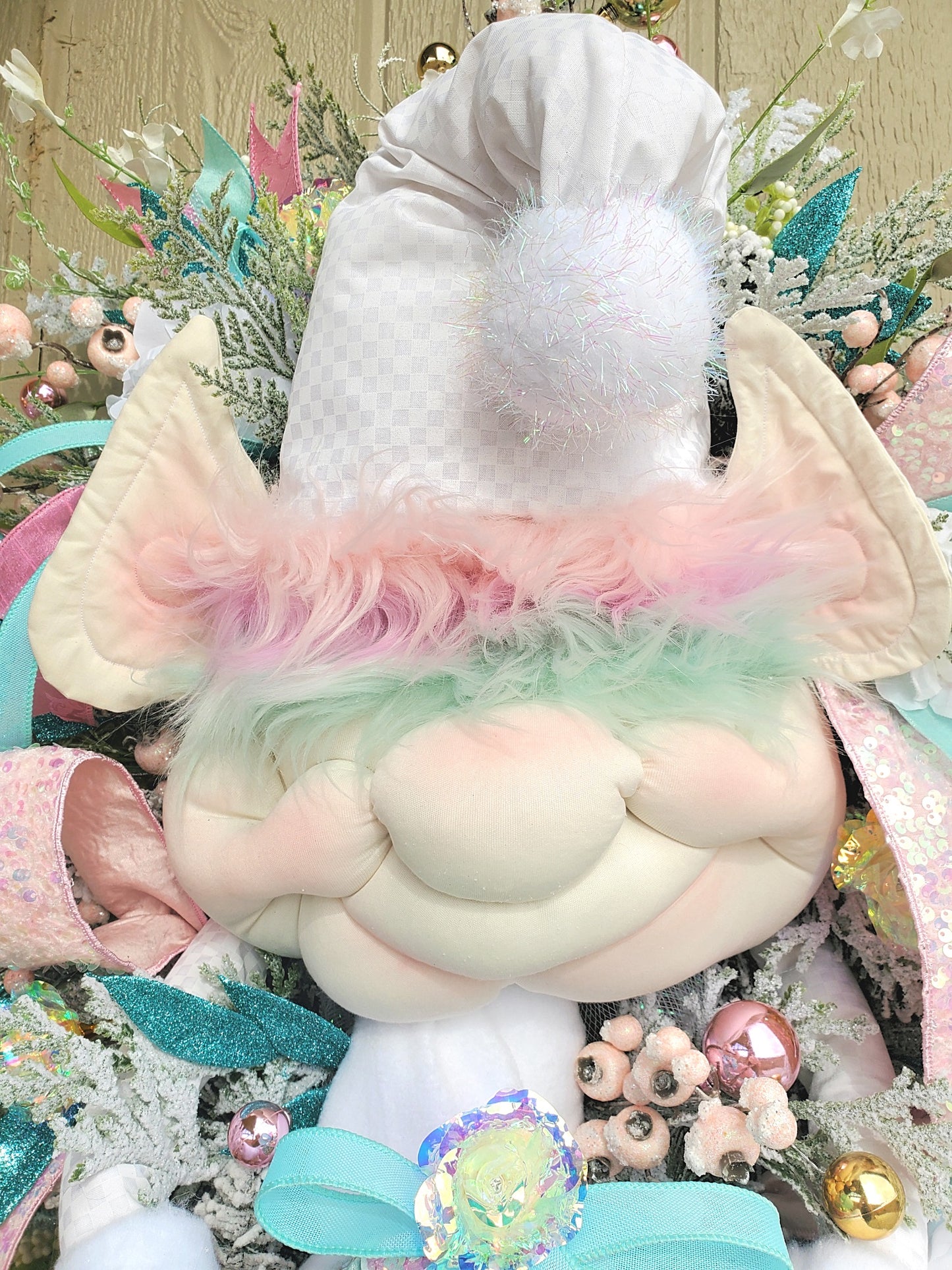Pastel Elf Christmas Wreath
