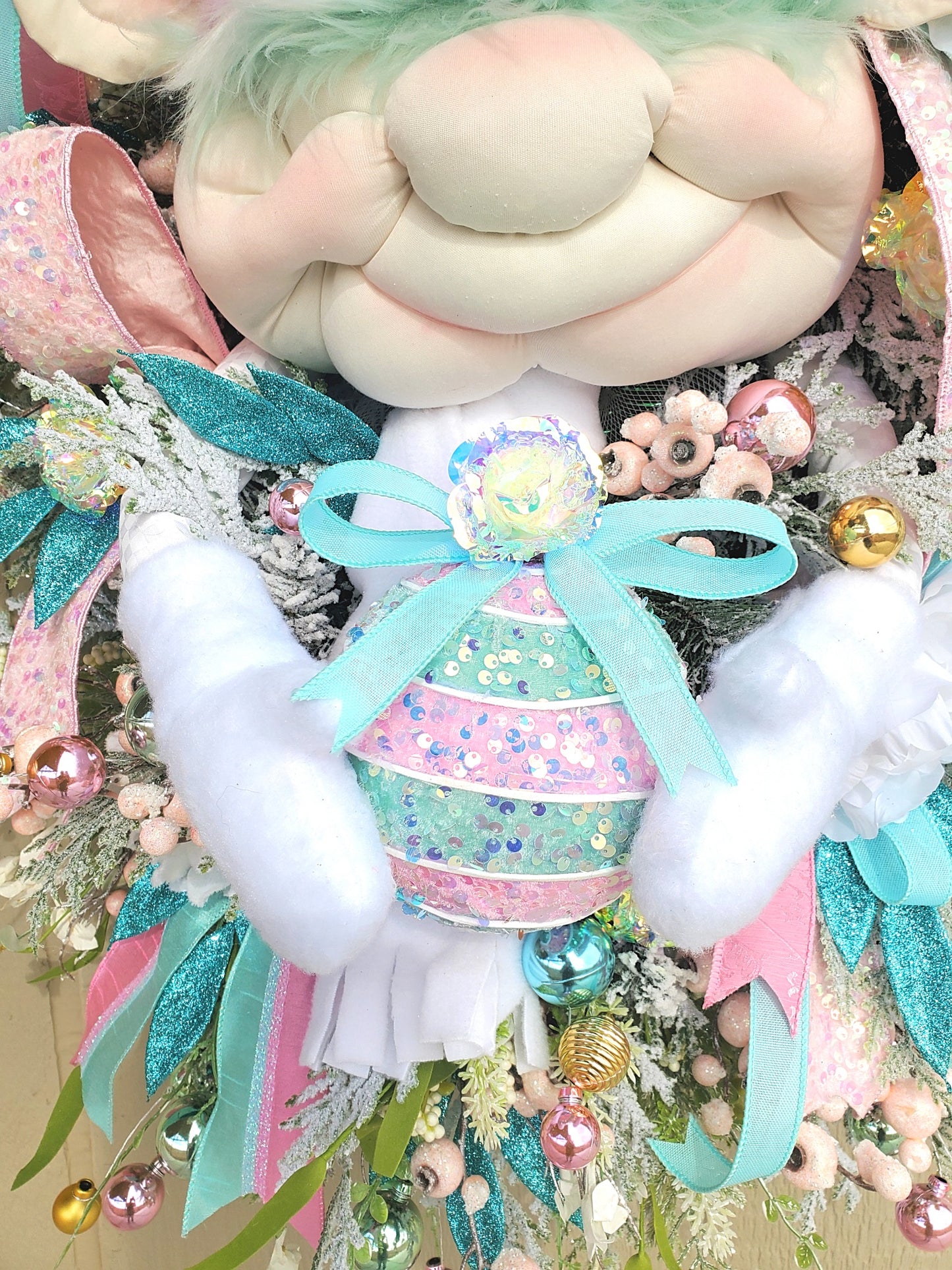 Pastel Elf Christmas Wreath
