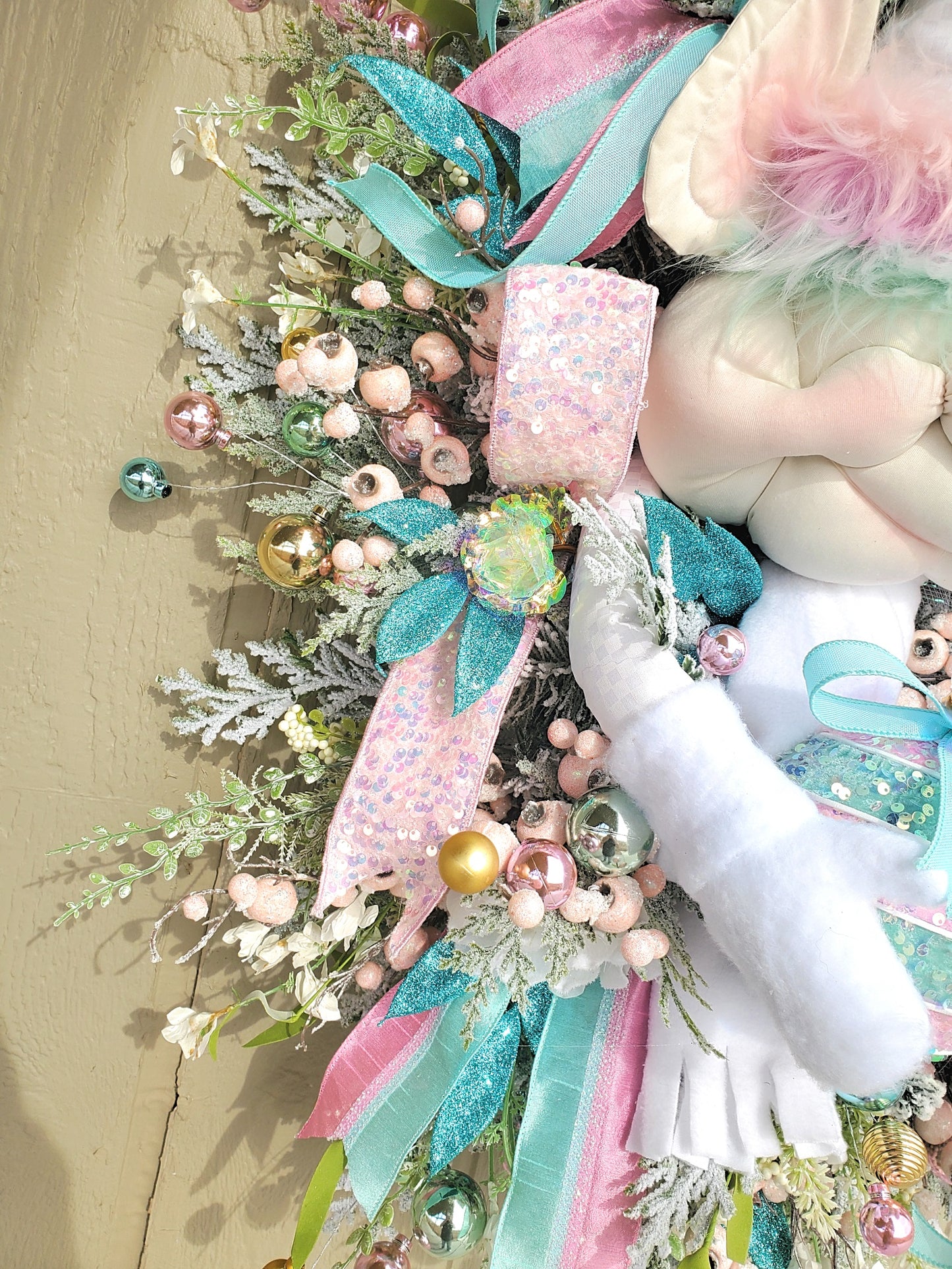 Pastel Elf Christmas Wreath