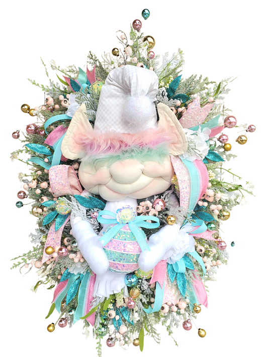 Pastel Elf Christmas Wreath