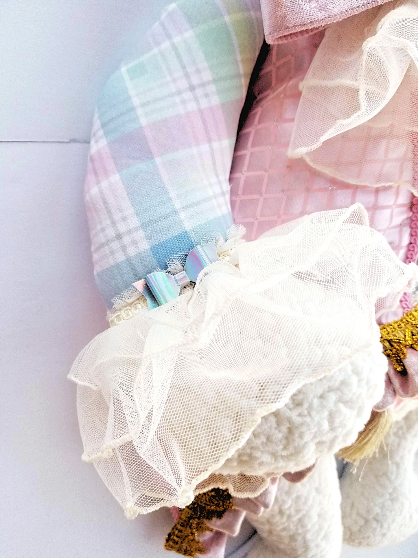 Pastel Victorian Easter Bunny Wreath Attachment