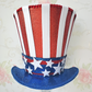 Patriotic Top Hat Wreath Attachment