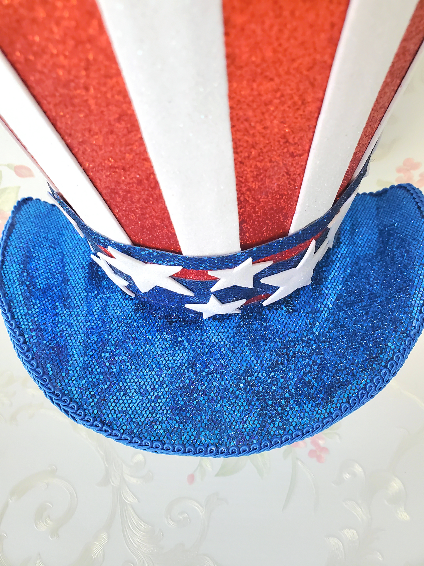 Patriotic Top Hat Wreath Attachment