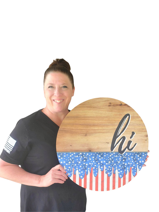 Patriotic Hi Door Hanger