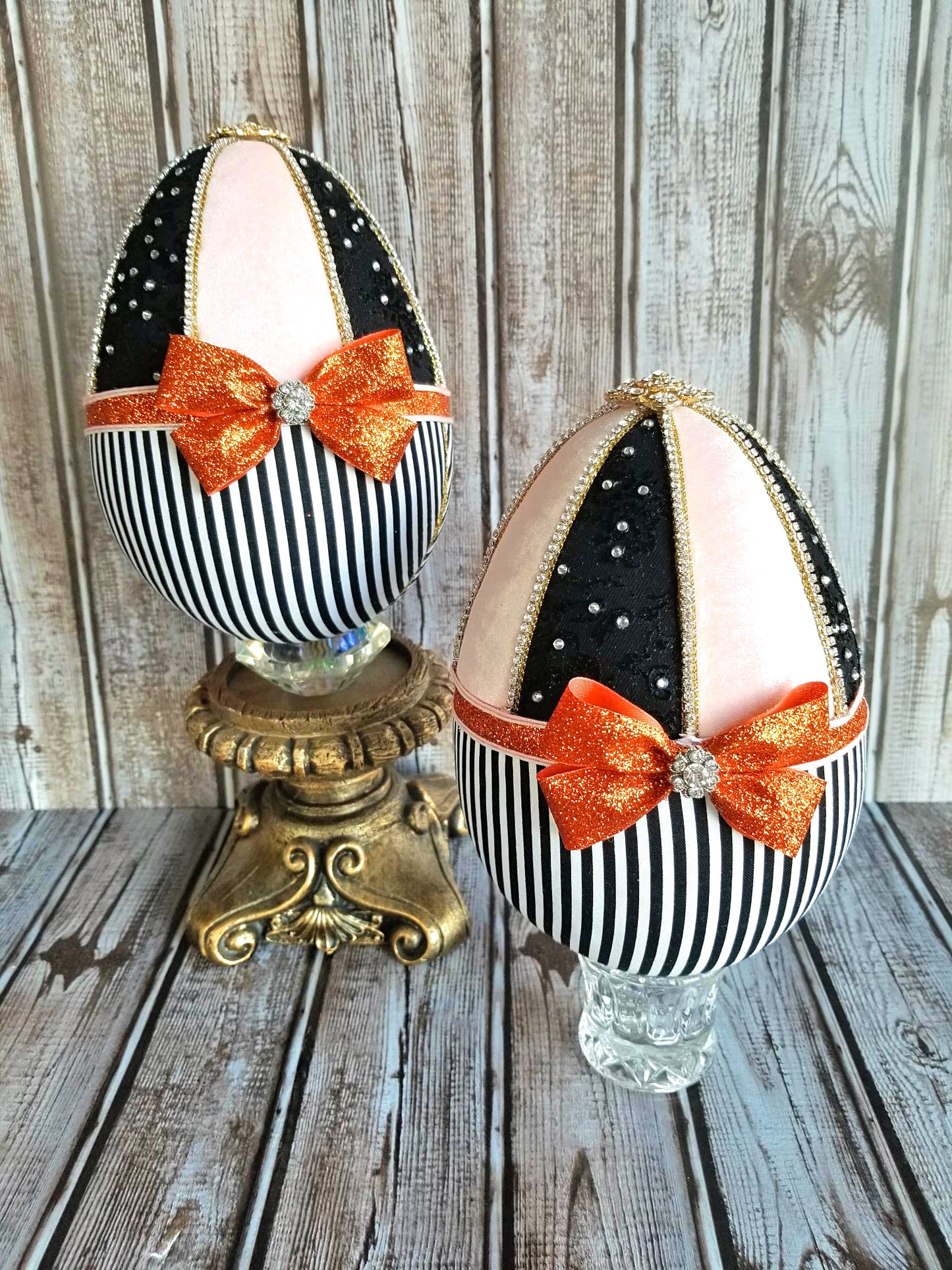 Set of 2 Elegant Easter Egg Wreath Embellishments