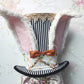 Checkered Pink Victorian Easter Bunny Wreath Attachment