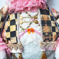 Checkered Pink Victorian Easter Bunny Wreath Attachment