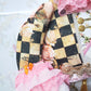 Checkered Pink Victorian Easter Bunny Wreath Attachment
