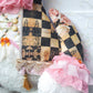 Checkered Pink Victorian Easter Bunny Wreath Attachment