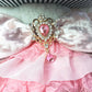Checkered Pink Victorian Easter Bunny Wreath Attachment