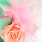 Pink Mint Rose Butterfly Mini Top Hat