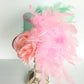 Pink Mint Rose Butterfly Mini Top Hat